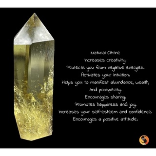 Citrine tower for healing and decoration. หอซิทรินสำหรับการรักษาและการตกแต่ง