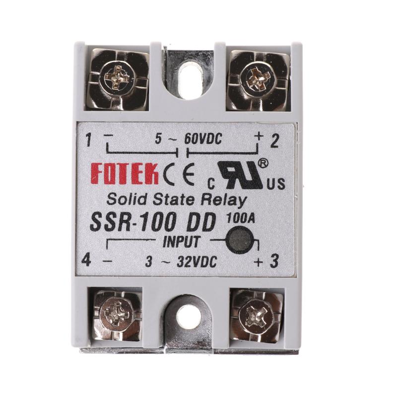 รีเลย์ Ssr - 100 Dd Solid State Relay 100 A 3-32 V Dc Input 5-60 V Dcเอาท์พุทรีเลย์