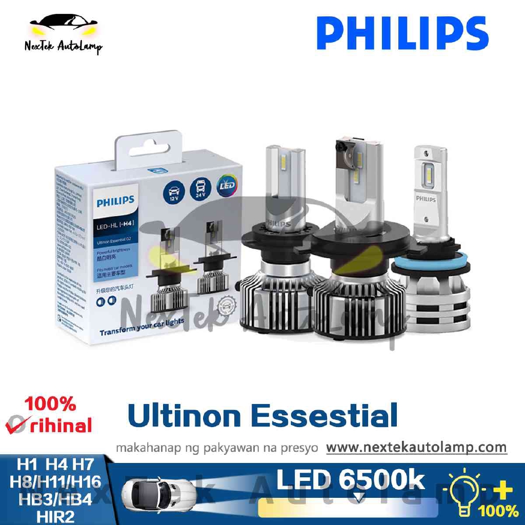 Philips Ultinon Essential G2 LED H1 H4 H7 H8 H11 H16 HB3 HB4 H1R2 9003 9005 9006 9012 6500K รถตัดหมอกรถยนต์