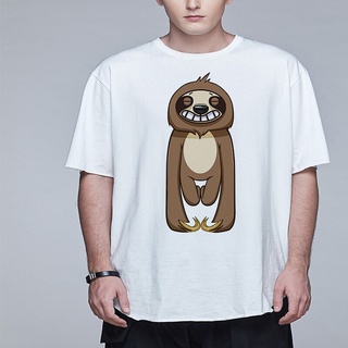 เสื้อยืดลําลอง แขนสั้น พิมพ์ลายการ์ตูนสัตว์ Crazy Animal City Sloth Lightning สําหรับผู้ชาย