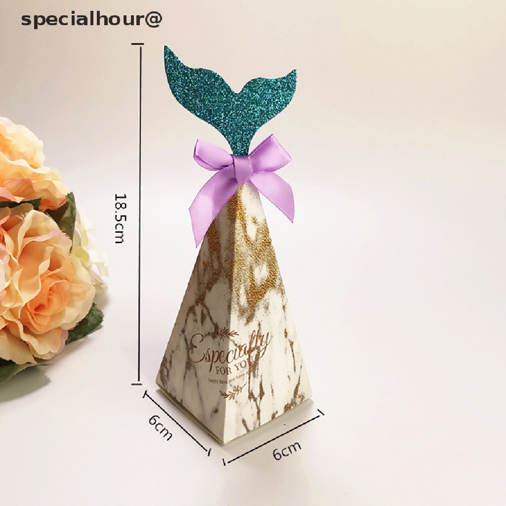 specialhour 10Pcs Mermaid Tail Paper Candy Box Gift Bags Popcorn Boxes ...