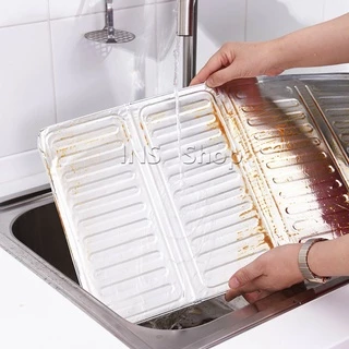 แผ่นอลูมิเนียม สีตะกั่ว กันน้ำมันกระเด็น ฉากกั้นน้ำมันกระเด็น สำหรับ 1 เตา plate to prevent oil spillage