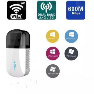 600Mbps Wireless USB WiFi Adapter การ์ดเครือข่าย PC WIFI 5G อะแดปเตอร์ Ethernet LAN USB WiFi Dongle