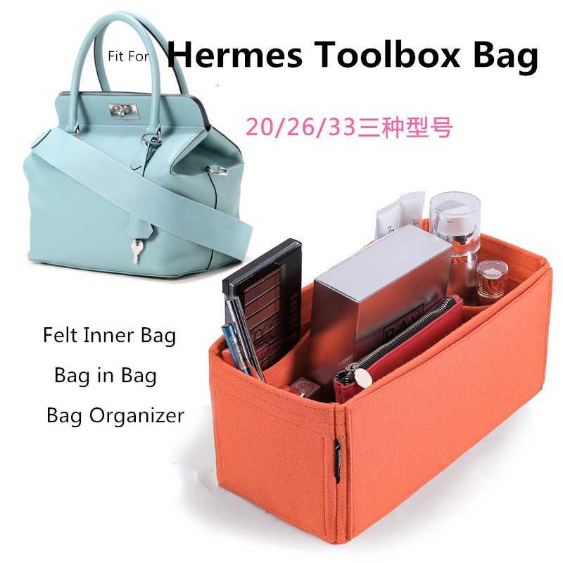 กระเป๋า organiser สําหรับ hermes TOOLBOX กระเป๋าจัดระเบียบใส่แบ่ง shaper แต่งหน้ากระเป๋าด้านในที่กําหนดเอง