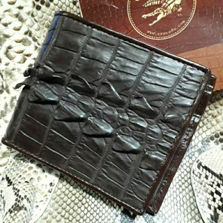 crocodile wallet กระเป๋าหนังจระเข้แท้สีน้ำตาล