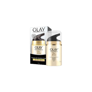 OLAY โอเลย์ Total Effects 7-in-1 ครีมบำรุง สูตรผสมรองพื้นและกันแดด 50g | Touch of Foundation Cream SPF15