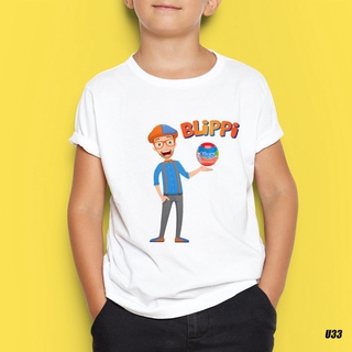 เสื้อยืดแขนสั้นลําลอง พิมพ์ลาย Blippi เหมาะกับเล่นกีฬาบาสเก็ตบอล แฟชั่นฤดูร้อน สําหรับเด็กผู้ชาย และเด็กผู้หญิง