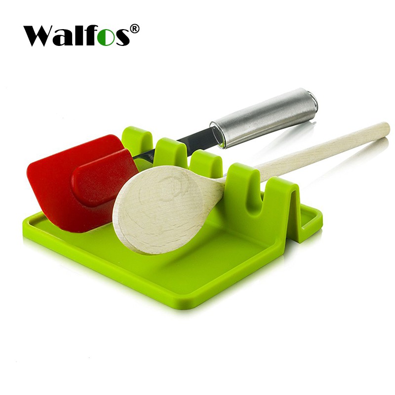WALFOS ที่ใส่เขียงในครัว ที่วางช้อน ที่วางช้อนซิลิโคน หม้อซิลิโคน ที่ใส่ช้อนทำอาหาร ไม้พายทนความร้อน คลิป