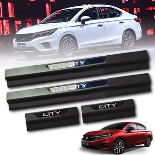 สคัทเพลท HONDA ซิตี้ ชายบันได CITY ปี 2020+ สีชุบขอบดำ