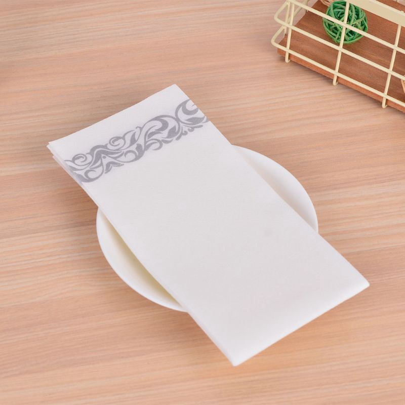 Disposable Linen Feel Guest Towels Decorative White Hand Towels