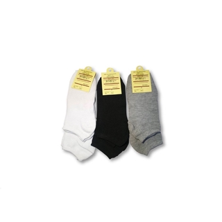 ถุงเท้าข้อสั้น FREESIZE-UNISEX สีพื้น// สีขาว สีเทา สีดำ