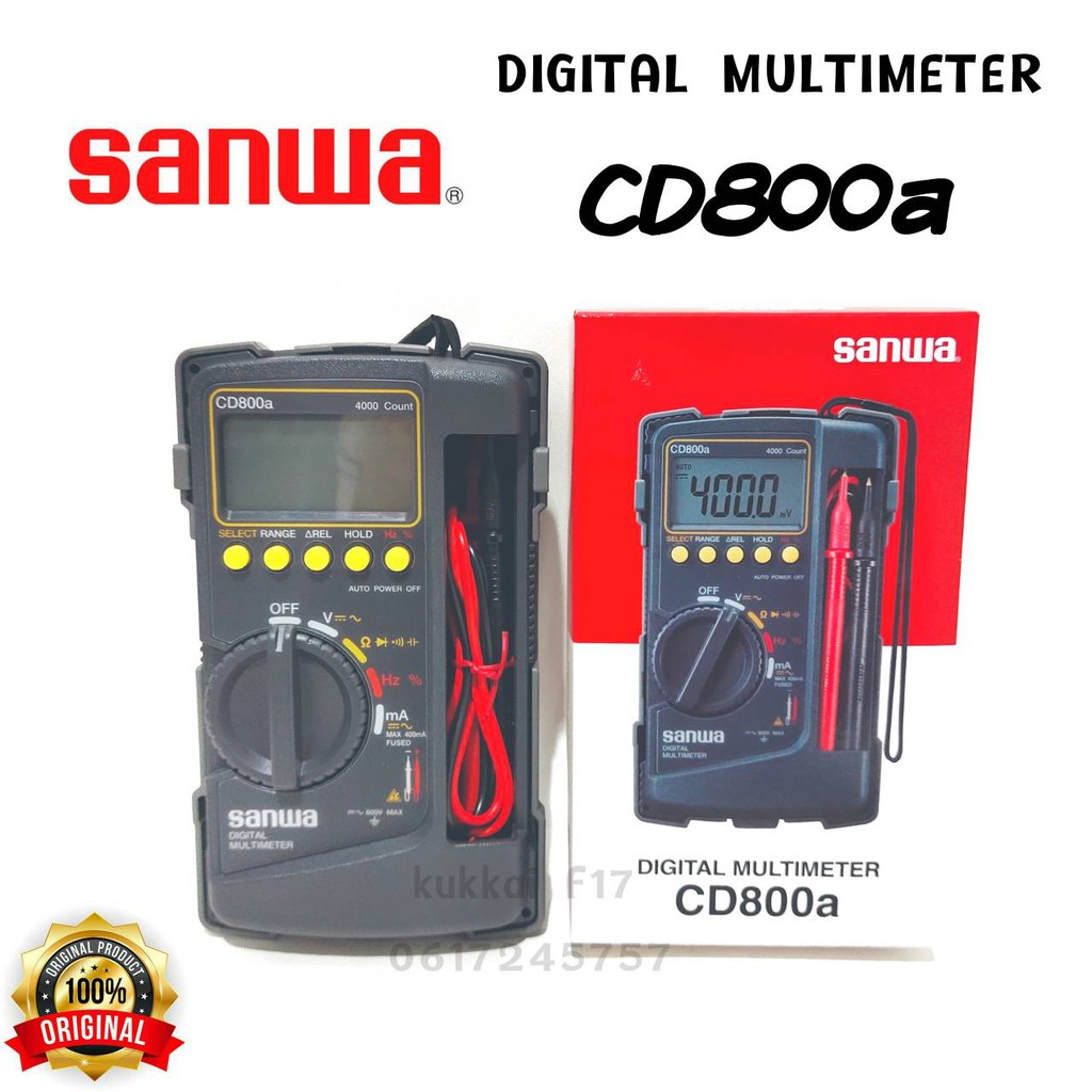 SANWA  รุ่น CD800a มิเตอร์วัดไฟ Digital Mutimiters มัลติมิเตอร์ดิจิตอล ของแท้ 100% เป็นระบบออโต้