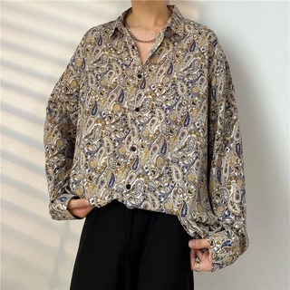 Shirt【M-3Xl】เสื้อเชิ้ตแขนยาวทรงหลวมสไตล์เกาหลีสําหรับผู้ชาย