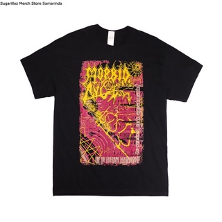 เสื้อยืดผ้าฝ้ายพิมพ์ลายแฟชั่น เสื้อยืด พิมพ์ลาย Morbid ANGEL EXPERIMENTS BLACK Band - M