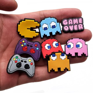 1 ชิ้น Pac-Man เกมตลก Jibbitz เสน่ห์รองเท้าน่ารัก อุปกรณ์เสริมสําหรับ Crors รองเท้าแตะ DIY ตกแต่งรองเท้า