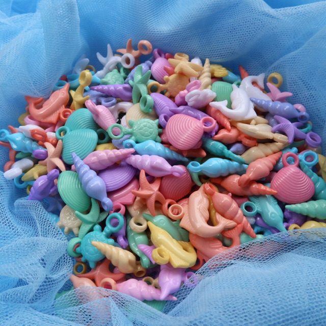 จี้รูปสัตว์ทะเลสีพาสเทล🐬 คละแบบ 