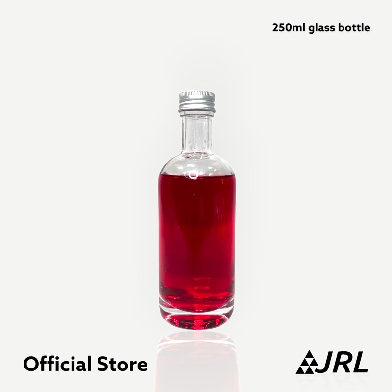 (250ml) ขวดแก้ว ทรงขวดไวน์ ฝาอลูมิเนียม