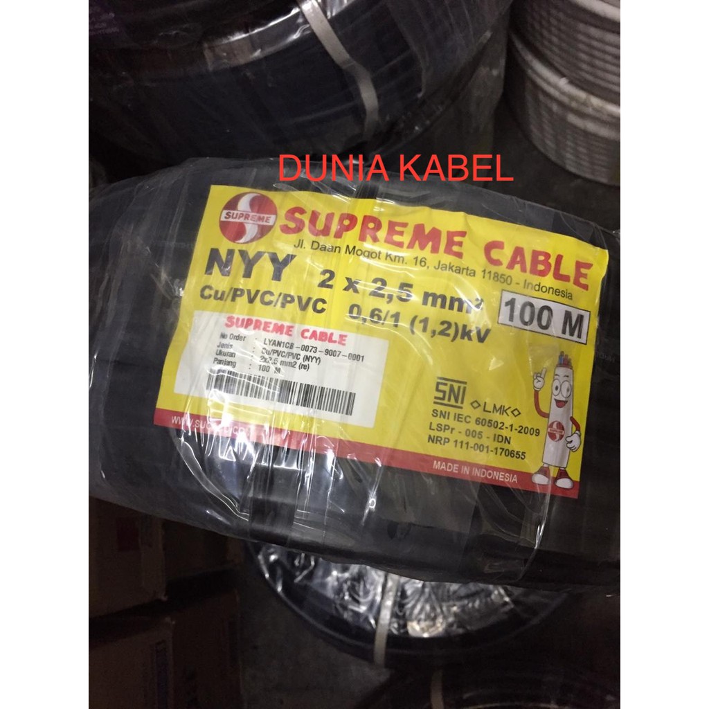 สาย HITAM Nyy Supreme 2x2.5 2x2.5,5 สายไฟสีดําเมตรละ