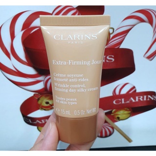 ครีมบำรุงผิวหน้ากลางวัน แท้💯% Clarins extra firming jour /day silky cream all skin 15ml. มีฉลากไทย