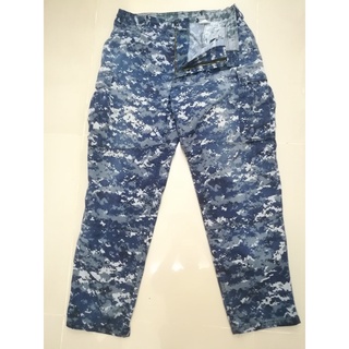 24USNกางเกงทหารUSขนาดL-R  เอว 35-39นิ้วขายาว ลายพรางDIGITAL NAVY  TROUSER WORKING ผ้าหนา50/50