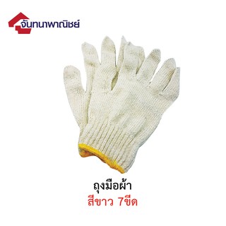 ถุงมือผ้าสีขาว 7ขีด (1โหล)