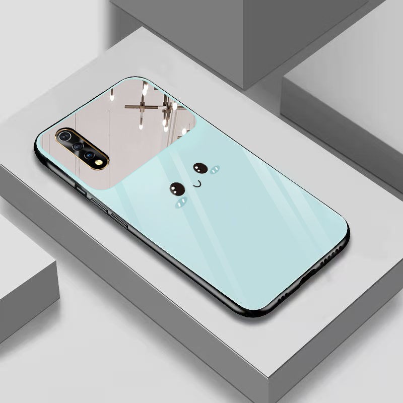 เคสโทรศัพท์✣vivoZ5 mobile phone case glass men and women Y7s net red half mirror Z5 all-inclusive co