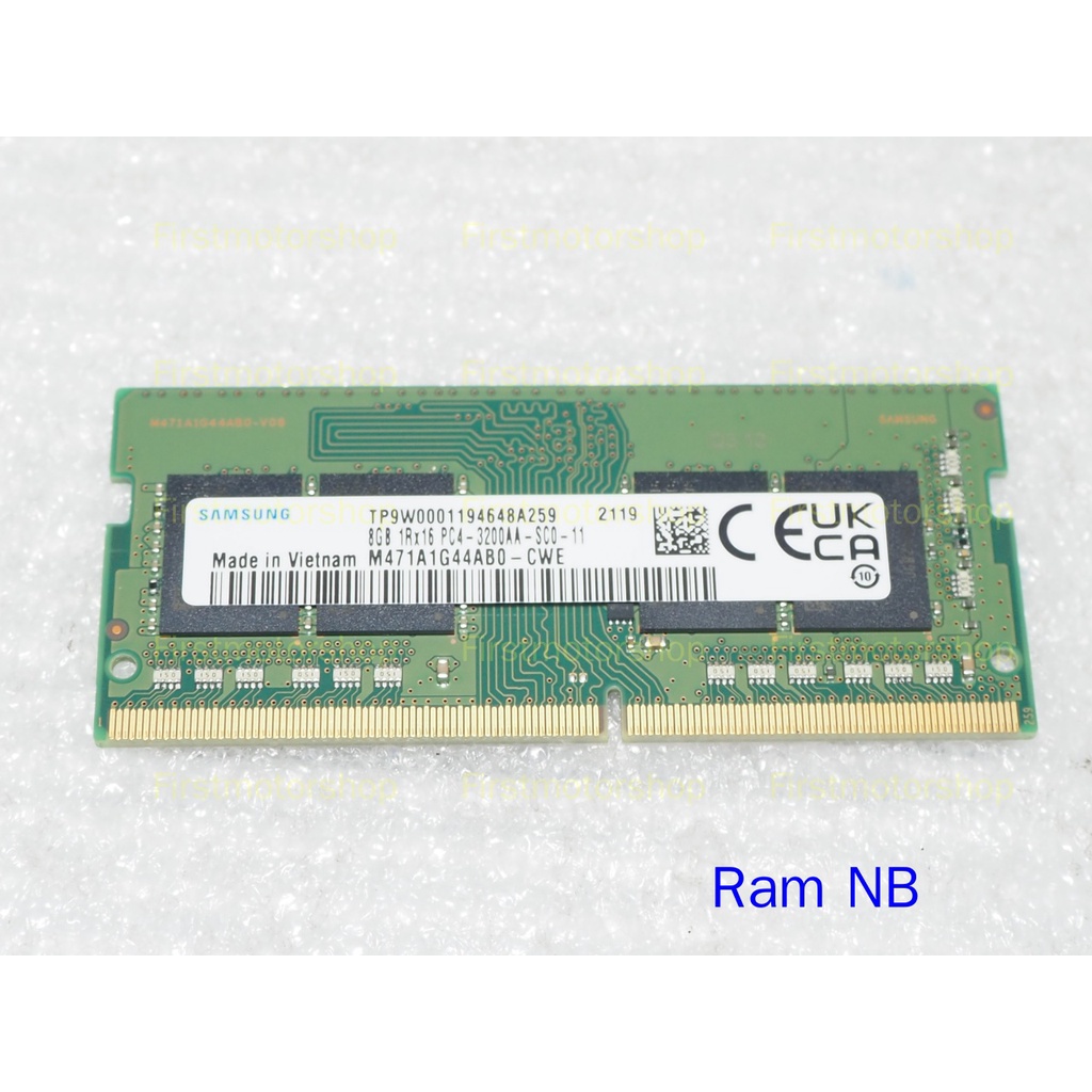 แรมโน๊ตบุ๊ค Samsung DDR4 8GB PC4 1Rx16 Bus3200 แล็ปท็อป Ram หน่วยความจำ DDR 4 8G Notebook Ram SODIMM  1.2V มือสอง