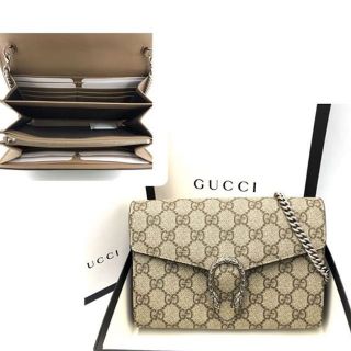 New gucci Dionysus GG Supreme chain wallet dmt. W20cm x H13cm x D6cm full set with rec. 32,999฿