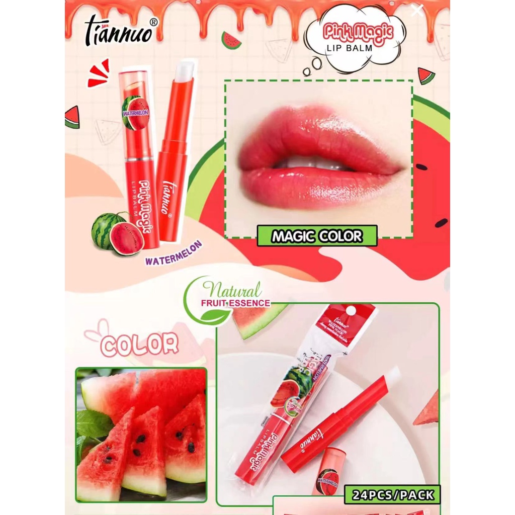 151A ลิปมันเปลี่ยนสี และบำรุงปาก สีแดงอ่อนๆ🍉 สีพีชอ่อนๆ🍑 ดูสุขภาพดี เติมความชุ่มชื้นให้ริมฝีปากพร้อมส่งใทย🍉🍅 - รูปที่ 3