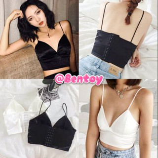 Bentoy*พร้อมส่ง*เสื้อสายเดี่ยวมีฟองน้ำรัดรูปแบบตะขอข้างหลังทรงวีเซ็กซี่(BB2สี)