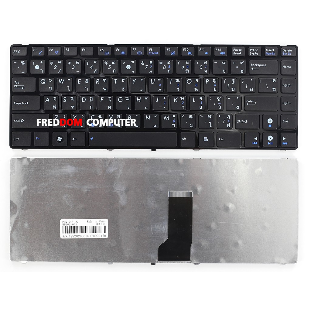 KEYBOARD ASUS คีย์บอร์ด Asus A42F A42J A42S A43S K42J K43S K43E UL30 U30 A43e (TH-US สีดำ)