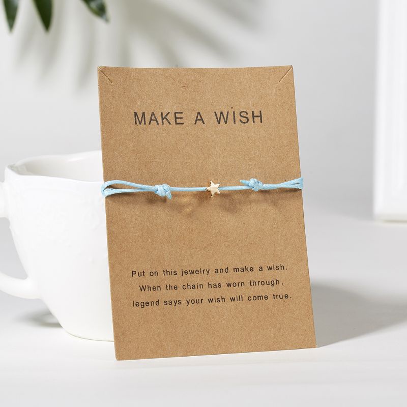 Yili สร้อยข้อมือเชือกเทียนถัก แฮนด์เมด ลายดาว ปรับได้ สําหรับวัยรุ่น - รูปที่ 2