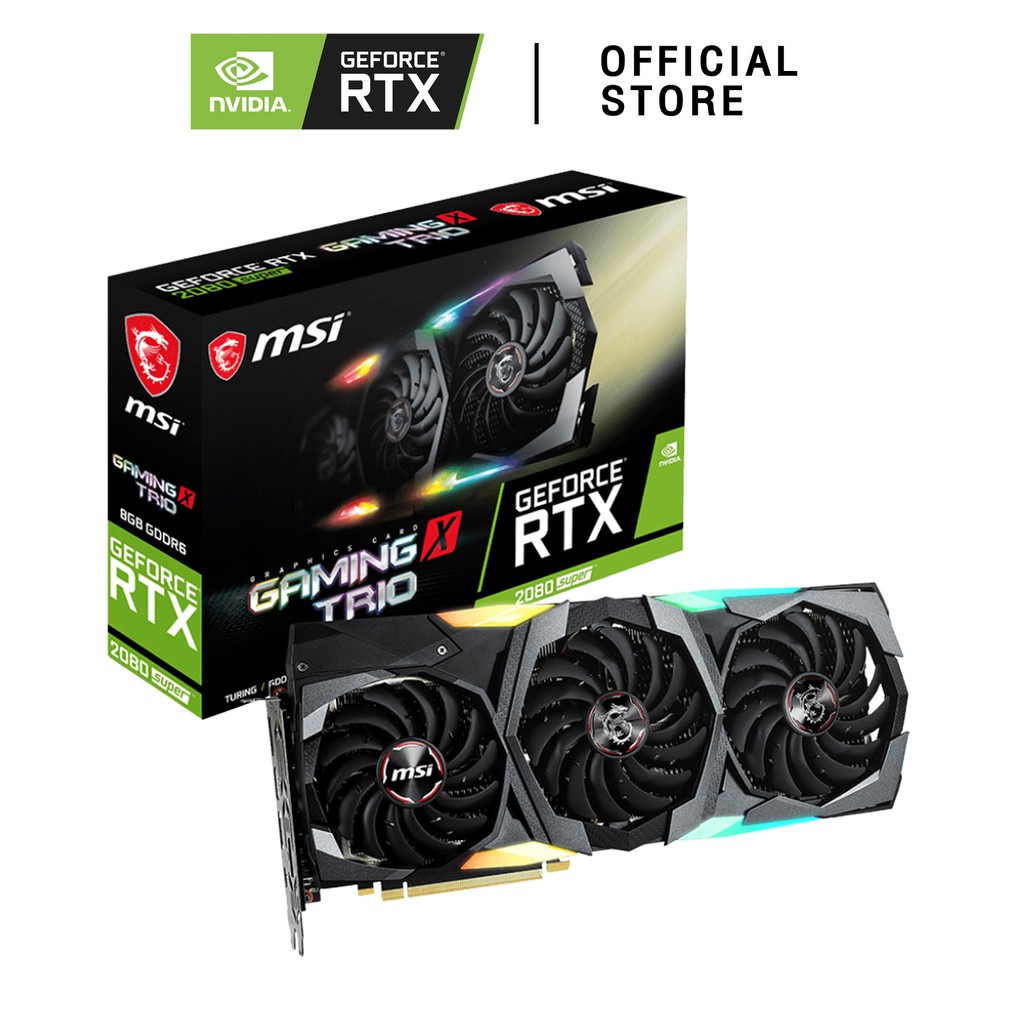 Nvidia MSI การ์ดจอ GeForce RTX 2080 SUPER GAMING X TRIO (4719072660031)
