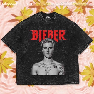 เสื้อยืดผ้าฝ้ายพิมพ์ลายขายดี เสื้อยืด พิมพ์ลาย Justin BIEBER ขนาดใหญ่ ซักทําความสะอาดได้ | เสื้อยืด ขนาดใหญ่ | เสื้อยืด