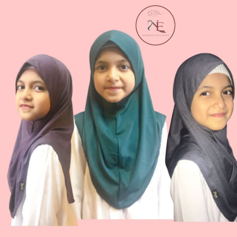 NURISSA EXCLUSIVE Tudung Budak HIGH QUALITY COTTON JERSEY (Sayz S) TUDUNG SARUNG PLAIN EXPRESS NURIS