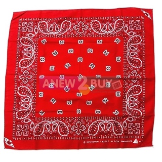 ผ้าผูกผม ผ้าพันคอลายเพสลีย์ ลายลูกน้ำ Vintage Paisley Bandana