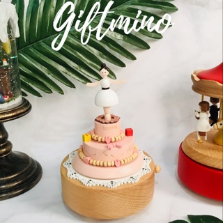 🎂 พร้อมส่ง 🌈 กล่องดนตรี เค้กวันเกิด Birthday Cake Wooden Music Box ของขวัญวันเกิด บัลเลท์