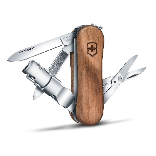 Victorinox Nail Clip Wood 580 - Small Pocket Knife with Nail Clipper (0.6461.63) Walnut | ที่ตัดเล็บ อุปกรณ์ตกแต่งเล็บ