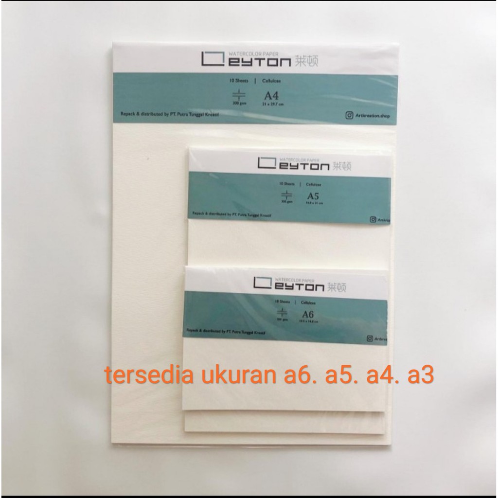 กระดาษสีน้ํา Leyton กระดาษสีน้ํา 300 แกรม เซลลูโลส 300 แกรม a6 / a5 / a4 / a3 เนื้อหา 10 / 5 แผ่น (ส