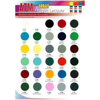 (เฉดสีชุดที่1) สเปรย์ ATM spray paint สีสเปร์ย อเนกประสงค์ Spray Acrylic Lacquer ขนาด 400cc. สีสเปรย์ แลคเกอร์ เงา ด้าน