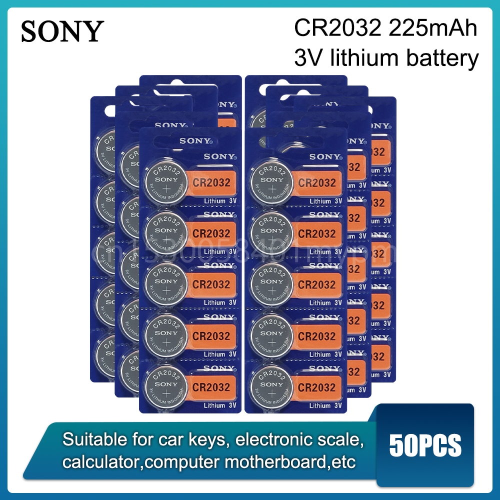 SONY 50pcs CR2032 3V Original Lithium Battery for Watch Remote Control Calculator CR 2032 Electronic