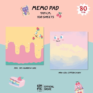 กระดาษโน๊ตเล็กMemo pad ธีมSweet Paradise (Gimmic x Missyp) 9cm.x9cm. 100แผ่น