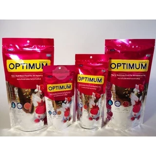 OPTIMUM (อาหารปลาสวยงาม สูตร เร่งสี เร่งวุ้น เร่งโต ไม่ทำให้น้ำขุ่น) ขนาด 50 g. ,100 g. , 200 g.