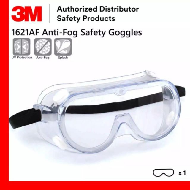 ครอบตานิรภัย 3M™ รุ่น 1621 🔥HOT!🔥 แว่น 3M 🥽 แว่นนิรภัย แว่นกันสารเคมี Protective Eyewear /Goggles ยี