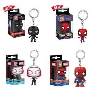 &lt;Available&gt; พวงกุญแจฟิกเกอร์ PVC รูป Marvel Avengers Spider-Man Gwen Funko POP สําหรับเก็บสะสม 1 ชิ้น