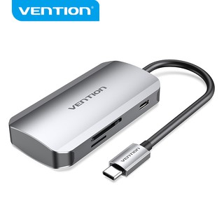 Vention 6 in 1 ฮับ USB แบบ Type C เชื่อมต่อ USB 3.0 SD TF PD 5 Gbps 100W สําหรับแล็ปท็อป พีซี TNH/TNB/TND/TNF