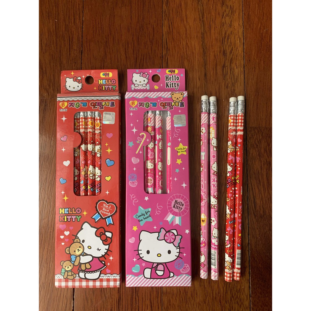 ดินสอ Hello kitty B พร้อมยางลบเกาหลี 4 ชิ้น-TG711