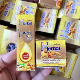 เฮอร์เบิล Herbal Turmeric เซรั่มขมิ้นเฮิร์บ &amp; ครีมขมิ้นเฮิร์บ