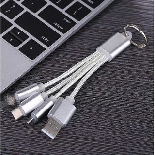 🔥 C02 สายขาร์จโทรศัพท์ 4 หัว สีเทาเงิน  four-in-one data cable / Charging cable พร้อมรับทำโลโก้ของพรีเมี่ยม พร้อมส่ง🔥🔥