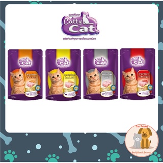 Catty cat อาหารแมวเปียก ชนิดซอง สูตรปลาทูน่าเนื้อขาวในเยลลี่ 80g